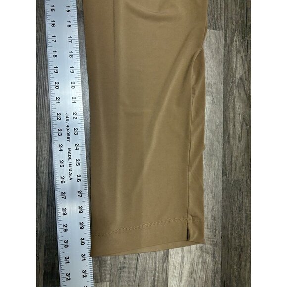 Susan Graver Liquid Knit Pull-On Pants Size Large Light Brown Tan Elastic Waist - Picture 8 of 8